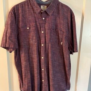Vans Purple Casual Button Down Shirt Short Sleeve